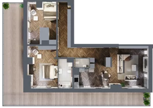 3 pokoje, apartament 111,47 m², piętro 7, oferta nr 54, Kopalniana 1, Katowice, Bogucice, ul. Kopalniana 1