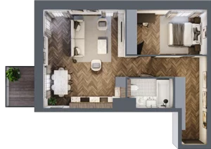 2 pokoje, apartament 56,94 m², piętro 3, oferta nr 24, Kopalniana 1, Katowice, Bogucice, ul. Kopalniana 1