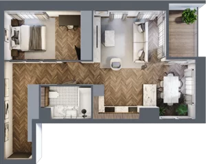 2 pokoje, apartament 56,16 m², piętro 1, oferta nr 8, Kopalniana 1, Katowice, Bogucice, ul. Kopalniana 1