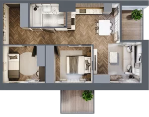 3 pokoje, apartament 54,39 m², piętro 6, oferta nr 52, Kopalniana 1, Katowice, Bogucice, ul. Kopalniana 1