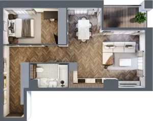 2 pokoje, apartament 55,21 m², piętro 2, oferta nr 17, Kopalniana 1, Katowice, Bogucice, ul. Kopalniana 1