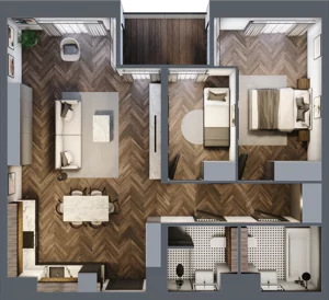 3 pokoje, apartament 74,32 m², piętro 2, oferta nr 19, Kopalniana 1, Katowice, Bogucice, ul. Kopalniana 1
