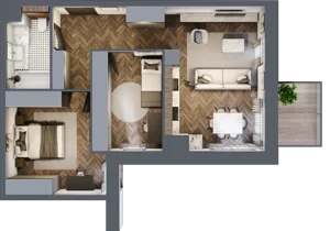 3 pokoje, apartament 60,88 m², piętro 4, oferta nr 39, Kopalniana 1, Katowice, Bogucice, ul. Kopalniana 1