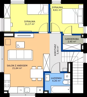 3 pokoje, mieszkanie 54,45 m², piętro 1, oferta nr G2.2, Nove Piaseczno 2 Zadanie G, Chylice-Pólko, ul. Trzeciakowskich