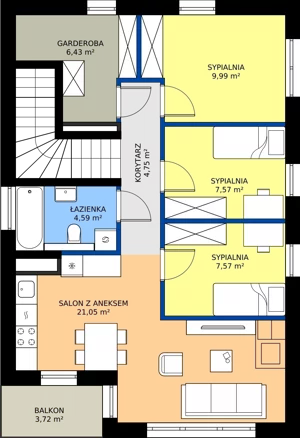 4 pokoje, mieszkanie 62,96 m², parter, oferta nr K5.2, Hej! Baniocha Zadanie K, Baniocha, wjazd od ul. Spokojnej