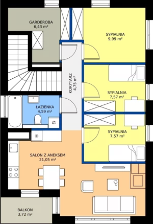 4 pokoje, mieszkanie 62,96 m², parter, oferta nr K1.2, Hej! Baniocha Zadanie K, Baniocha, wjazd od ul. Spokojnej