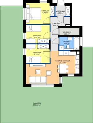 4 pokoje, mieszkanie 61,19 m², parter, oferta nr K4.1, Hej! Baniocha Zadanie K, Baniocha, wjazd od ul. Spokojnej