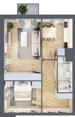 2 pokoje, mieszkanie 43,27 m², piętro 3, oferta nr 28, Osiedle Lotnictwa Polskiego 12, Poznań, Ogrody, Ogrody, ul. Lotnictwa Polskiego 12