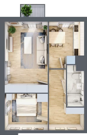2 pokoje, mieszkanie 43,09 m², piętro 2, oferta nr 18, Osiedle Lotnictwa Polskiego 12, Poznań, Ogrody, Ogrody, ul. Lotnictwa Polskiego 12