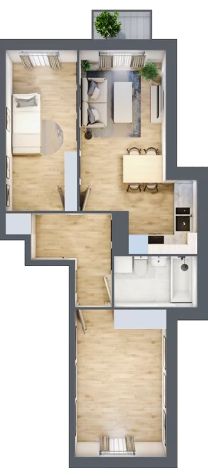 3 pokoje, mieszkanie 51,55 m², piętro 5, oferta nr 96, Osiedle Lotnictwa Polskiego 12, Poznań, Ogrody, Ogrody, ul. Lotnictwa Polskiego 12