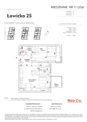 3 pokoje, mieszkanie 48,99 m², piętro 2, oferta nr 10A, Łowicka 25, Bydgoszcz, Brdyujście, ul. Łowicka 25