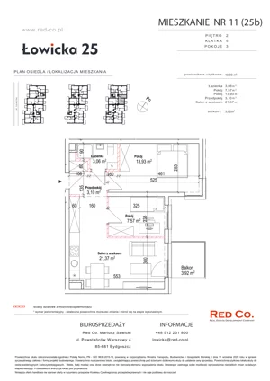 3 pokoje, mieszkanie 49,03 m², piętro 2, oferta nr 11B, Łowicka 25, Bydgoszcz, Brdyujście, ul. Łowicka 25
