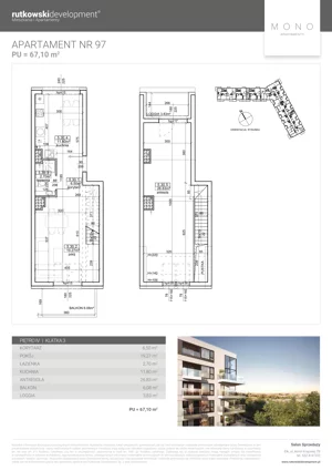 1 pokój, apartament 67,10 m², piętro 4, oferta nr M97, Mono Apartamenty - Etap 2, Ełk, ul. Targowa 4