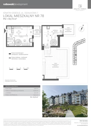 2 pokoje, mieszkanie 55,72 m², piętro 3, oferta nr M78, Ignatki Forest - Etap 2, Ignatki-Osiedle, ul. Działkowa 1