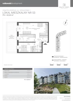 3 pokoje, mieszkanie 62,64 m², parter, oferta nr M53, Ignatki Forest - Etap 2, Ignatki-Osiedle, ul. Działkowa 1