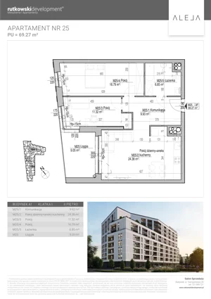 3 pokoje, mieszkanie 69,27 m², piętro 2, oferta nr M25, Aleja, Białystok, Wysoki Stoczek, ul. Studzienna 2