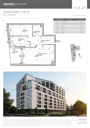 3 pokoje, mieszkanie 71,99 m², piętro 3, oferta nr M39, Aleja, Białystok, Wysoki Stoczek, ul. Studzienna 2