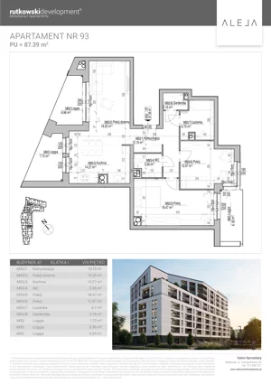 3 pokoje, mieszkanie 87,39 m², piętro 8, oferta nr M93, Aleja, Białystok, Wysoki Stoczek, ul. Studzienna 2