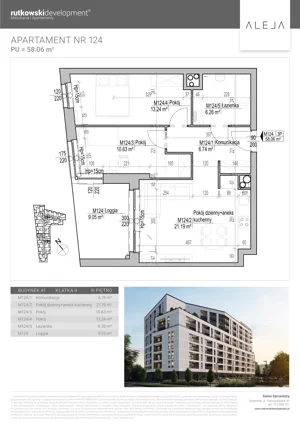 3 pokoje, mieszkanie 58,06 m², piętro 3, oferta nr M124, Aleja, Białystok, Wysoki Stoczek, ul. Studzienna 2