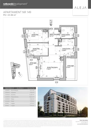 3 pokoje, mieszkanie 61,86 m², piętro 7, oferta nr M149, Aleja, Białystok, Wysoki Stoczek, ul. Studzienna 2