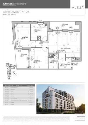 4 pokoje, mieszkanie 79,39 m², piętro 6, oferta nr M79, Aleja, Białystok, Wysoki Stoczek, ul. Studzienna 2