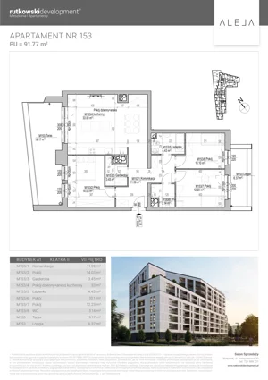 4 pokoje, mieszkanie 91,77 m², piętro 7, oferta nr M153, Aleja, Białystok, Wysoki Stoczek, ul. Studzienna 2