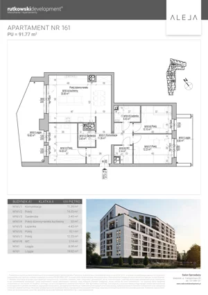 4 pokoje, mieszkanie 91,77 m², piętro 8, oferta nr M161, Aleja, Białystok, Wysoki Stoczek, ul. Studzienna 2