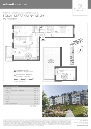 5 pokoi, mieszkanie 95,82 m², piętro 3, oferta nr M39, Ignatki Forest - Etap 1, Ignatki-Osiedle, ul. Działkowa 1