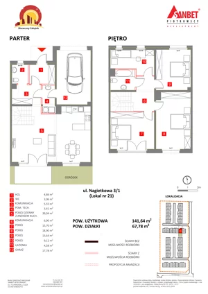 Dom 141,64 m², oferta nr 21, Słoneczny Zakątek – Szeregi, Kąty Wrocławskie, ul. Anyżowa, Nagietkowa 