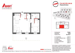 2 pokoje, mieszkanie 47,34 m², piętro 1, oferta nr 1A/07, Panorama Ślężańska, Sobótka, ul. Panoramy Ślężańskiej