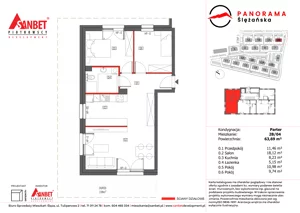 3 pokoje, mieszkanie 63,69 m², parter, oferta nr 2B/04, Panorama Ślężańska, Sobótka, ul. Panoramy Ślężańskiej