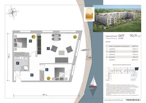 3 pokoje, apartament inwestycyjny 70,71 m², parter, oferta nr 0.07, Apartamenty Klifova, Jastrzębia Góra, ul. Klifowa 22