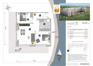 3 pokoje, apartament inwestycyjny 63,30 m², piętro 1, oferta nr 1.31, Apartamenty Klifova, Jastrzębia Góra, ul. Klifowa 22