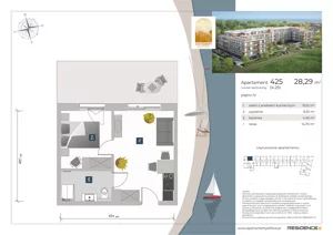 1 pokój, apartament inwestycyjny 28,29 m², piętro 4, oferta nr 4.25, Apartamenty Klifova, Jastrzębia Góra, ul. Klifowa 22