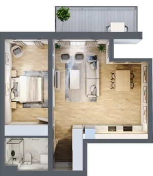 2 pokoje, mieszkanie 52,33 m², piętro 6, oferta nr 36, Ceramika, Bydgoszcz, Bartodzieje, ul. Fordońska 19