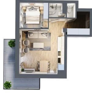 2 pokoje, mieszkanie 40,78 m², piętro 4, oferta nr 26A, Ceramika, Bydgoszcz, Bartodzieje, ul. Fordońska 19