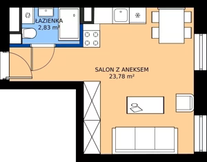 1 pokój, mieszkanie 27,10 m², piętro 3, oferta nr 17, Ceramika, Bydgoszcz, Bartodzieje, ul. Fordońska 19