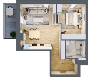 2 pokoje, mieszkanie 46,59 m², piętro 1, oferta nr 2, Ceramika, Bydgoszcz, Bartodzieje, ul. Fordońska 19