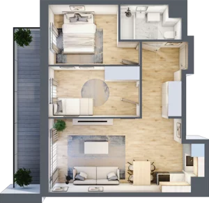 3 pokoje, mieszkanie 52,67 m², piętro 1, oferta nr I-B4, Industria II, Bydgoszcz, Bocianowo, ul. Rycerska 22