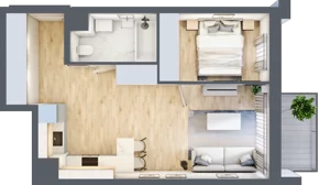 2 pokoje, mieszkanie 42,22 m², piętro 5, oferta nr I-B67, Industria II, Bydgoszcz, Bocianowo, ul. Rycerska 22