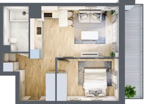 2 pokoje, mieszkanie 41,65 m², piętro 1, oferta nr I-A5, Industria II, Bydgoszcz, Bocianowo, ul. Rycerska 22