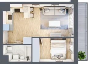 2 pokoje, mieszkanie 34,67 m², piętro 1, oferta nr I-A7, Industria II, Bydgoszcz, Bocianowo, ul. Rycerska 22