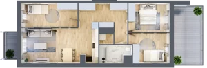 4 pokoje, mieszkanie 73,39 m², piętro 4, oferta nr I-A57, Industria II, Bydgoszcz, Bocianowo, ul. Rycerska 22