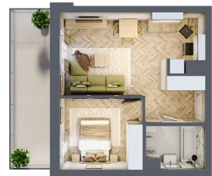 2 pokoje, mieszkanie 38,57 m², piętro 1, oferta nr 3, Balantia, Niemcz, ul. Elizy Orzeszkowej 37