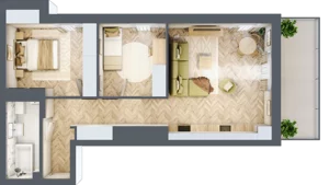 3 pokoje, mieszkanie 60,86 m², piętro 1, oferta nr 9, Balantia, Niemcz, ul. Elizy Orzeszkowej 37