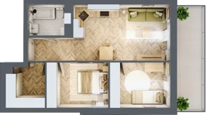 3 pokoje, mieszkanie 53,41 m², piętro 1, oferta nr 10, Balantia, Niemcz, ul. Elizy Orzeszkowej 37