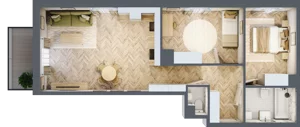 3 pokoje, mieszkanie 62,85 m², piętro 2, oferta nr A14, Aleja Mickiewicza, Osielsko, ul. Aleja Mickiewicza 1