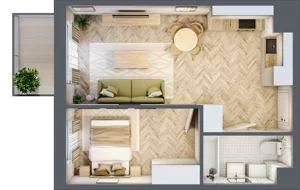2 pokoje, mieszkanie 38,14 m², piętro 1, oferta nr A3, Aleja Mickiewicza, Osielsko, ul. Aleja Mickiewicza 1