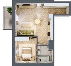 2 pokoje, mieszkanie 45,73 m², piętro 1, oferta nr A32, Aleja Mickiewicza, Osielsko, ul. Aleja Mickiewicza 1