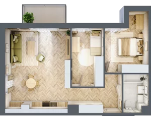 3 pokoje, mieszkanie 64,33 m², piętro 1, oferta nr A6, Aleja Mickiewicza, Osielsko, ul. Aleja Mickiewicza 1